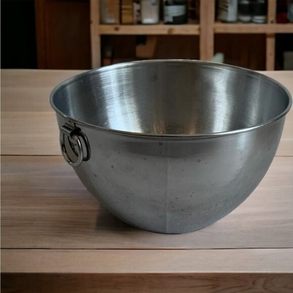 Vintage Revere Ware Stainless Steel Mixing Bowl 2 Quart Korea Ring Handle 7.5 VG